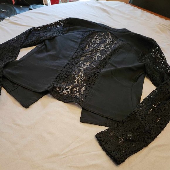 Candies Black Lace Jacket Size S - Picture 1 of 7